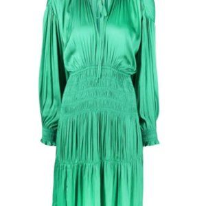 Maje smocked waist mid-length dress